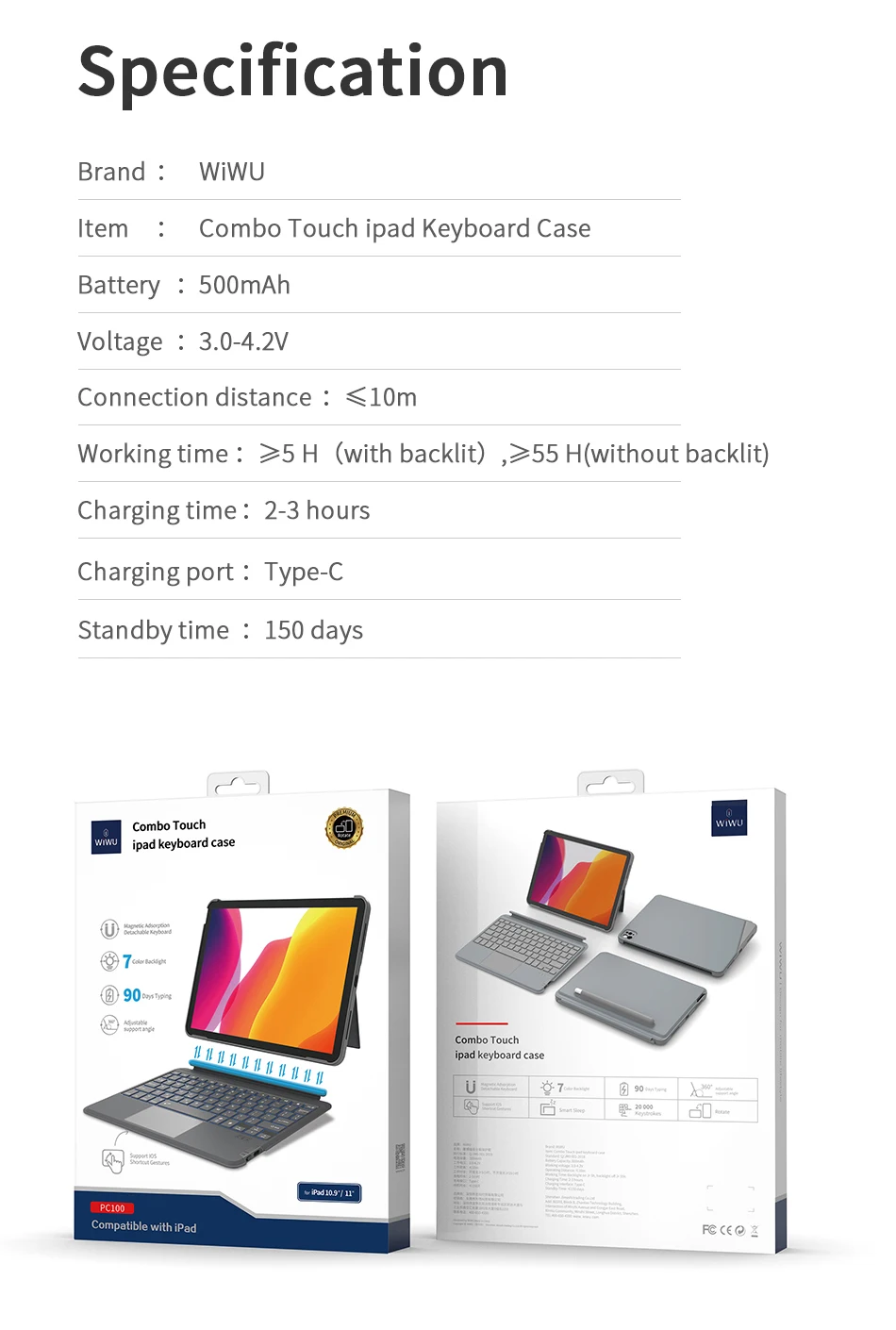 fio, teclado mais novo para iPad Air