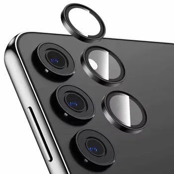 3 Pz/1 Set Metallico Lustro Lente Della Copertura Della Protezione Per Samsung Galaxy S25 Più S23 FE S24 A15 A35 A55 Protezione Completa Della Macchina Fotografica di Protezione