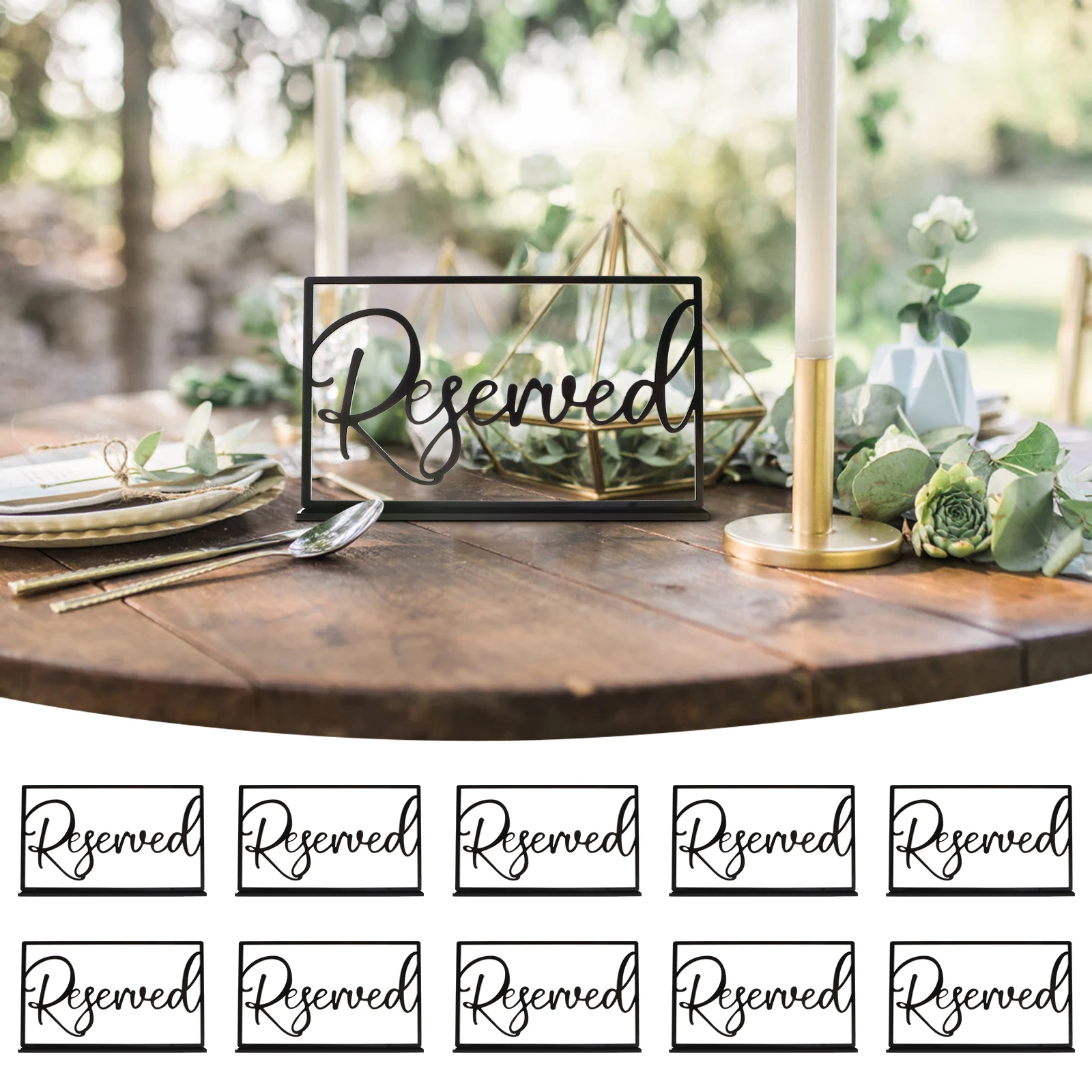 10/40Pcs Acrylic Table Card Sign Hotel Restaurant Reserved Table Signs Reminder Sign For Wedding Birthday Party Decor