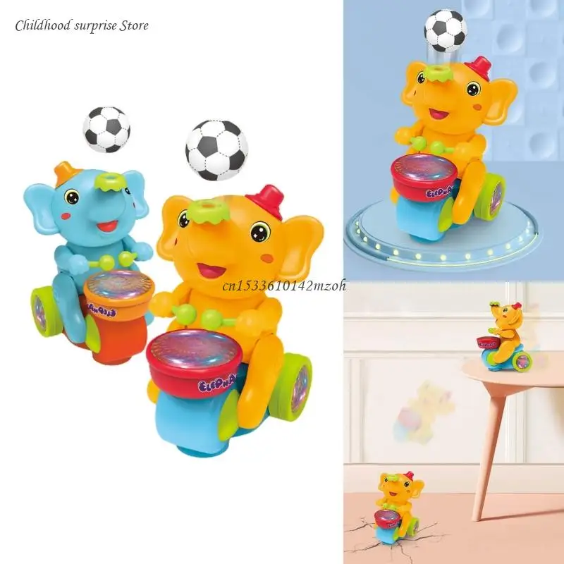 Electric Walking Elephant Toy Beating Drum Blowing Ball Toy with Light&Music Dropship 2