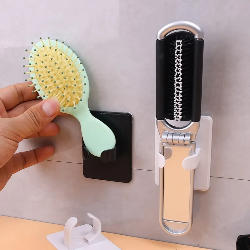 5/1PCS Wall Mounted Comb Holder Bathroom Wall Organizer Storage Holder household Hair Brush Storage Bracket Hair Dryer Rack 2