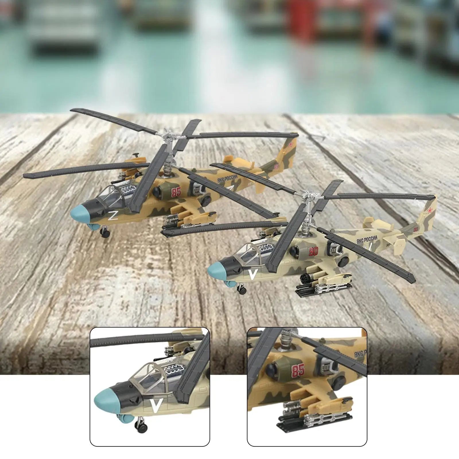 1/72 Scale Aircraft Model Building Kit Helicopter Airplane Display Model for Cafes