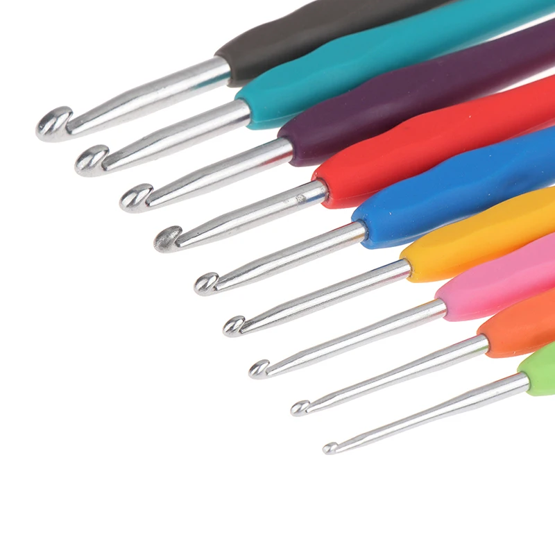 1Pcs TPR Crochet Hook 2.5-6mm Rubber Handle Crochet Hooks Needles Knit Weave Craft Yarn Sewing Tools Knitting Needles