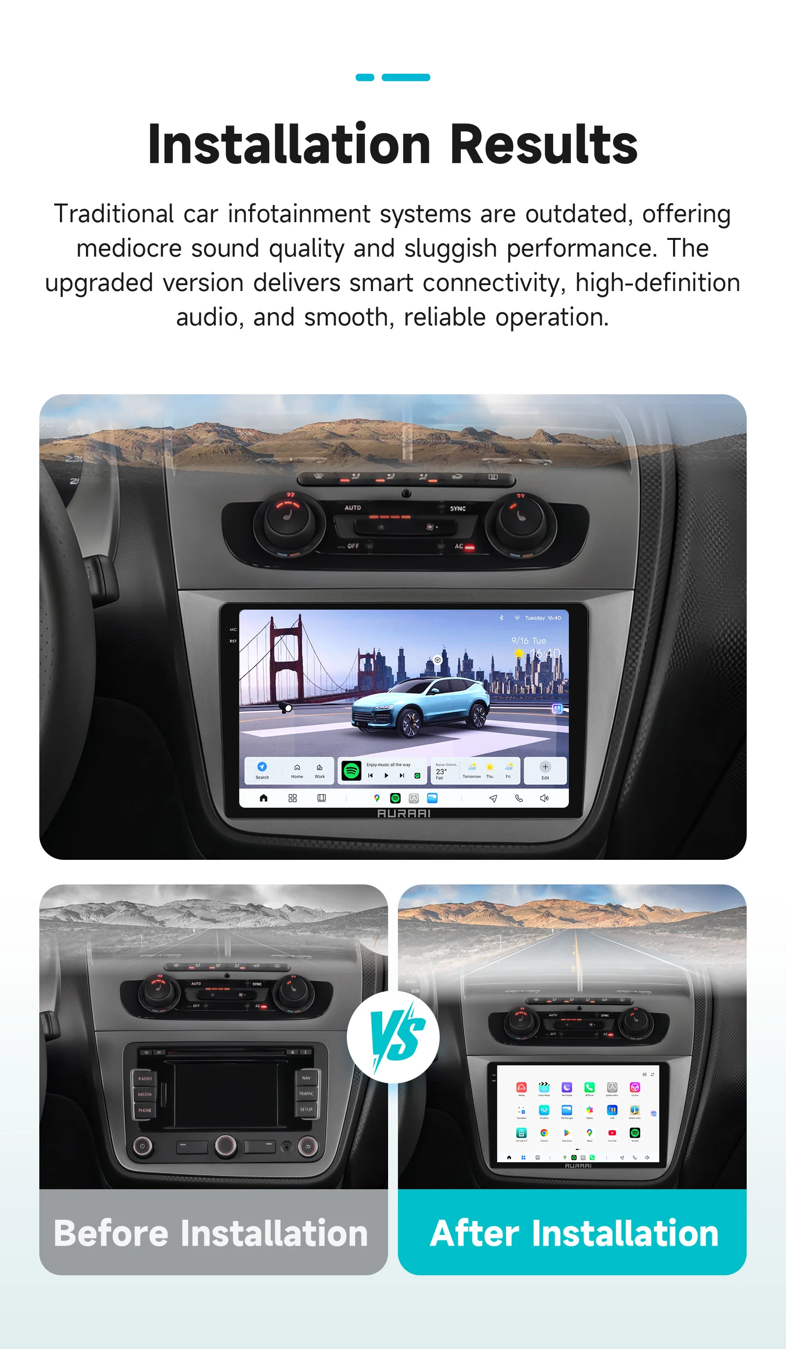 8G+256G AURAAI 2K Bildschirm für Seat Altea 2004 - 2015 Toledo 2004 Autoradio CarPlay Android Auto 4G WIFI GPS BT DSD ADAS Dual-Mikrofon – Detail 4