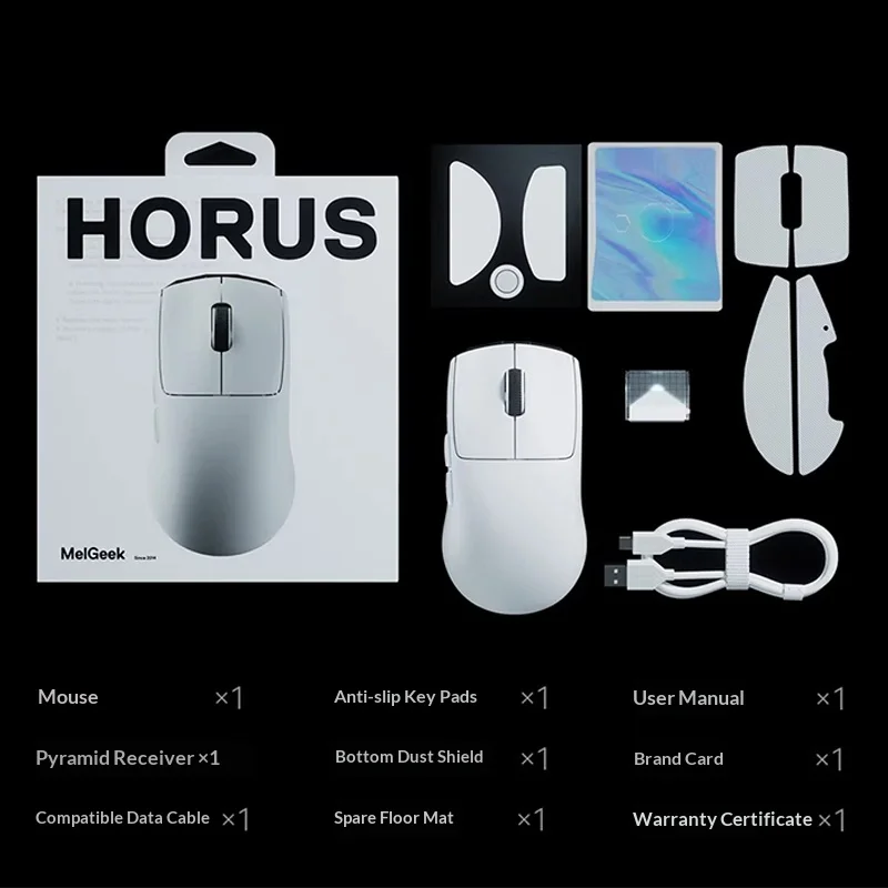 MelGeek HORUS 무선 게이밍 마우스 PAW3950 750IPS 50G 8K 경량 인체공학적 게이밍 액세서리 FPS Esports Valorant CSGO
