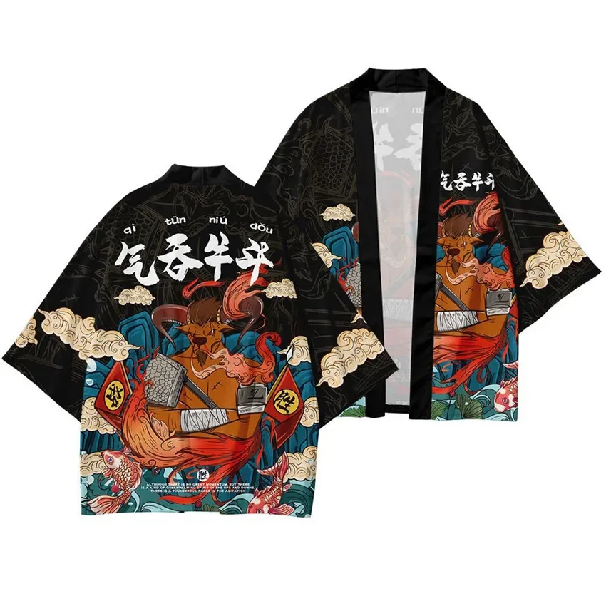

2023 Hhot Sale New Product Fashion Cardigan 3D Digital Printing Chinese Dragon Adult Traditional Kimono Men Women Tops Clothing