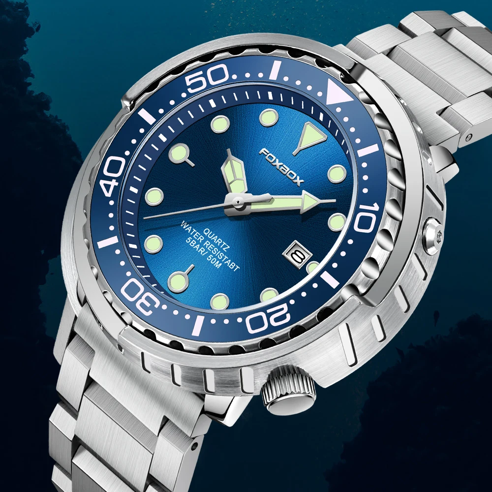 LIGEMenWatch50mWaterproofWatchesFashionSportsStainlessSteel