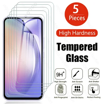 Protecteur d'écran en verre trempé pour Samsung, protection pour modèles a14, a24, a34, a54, a04, a04s, a04e, a 54, 34, 14, 55, 35, 25, 15, 5 pièces