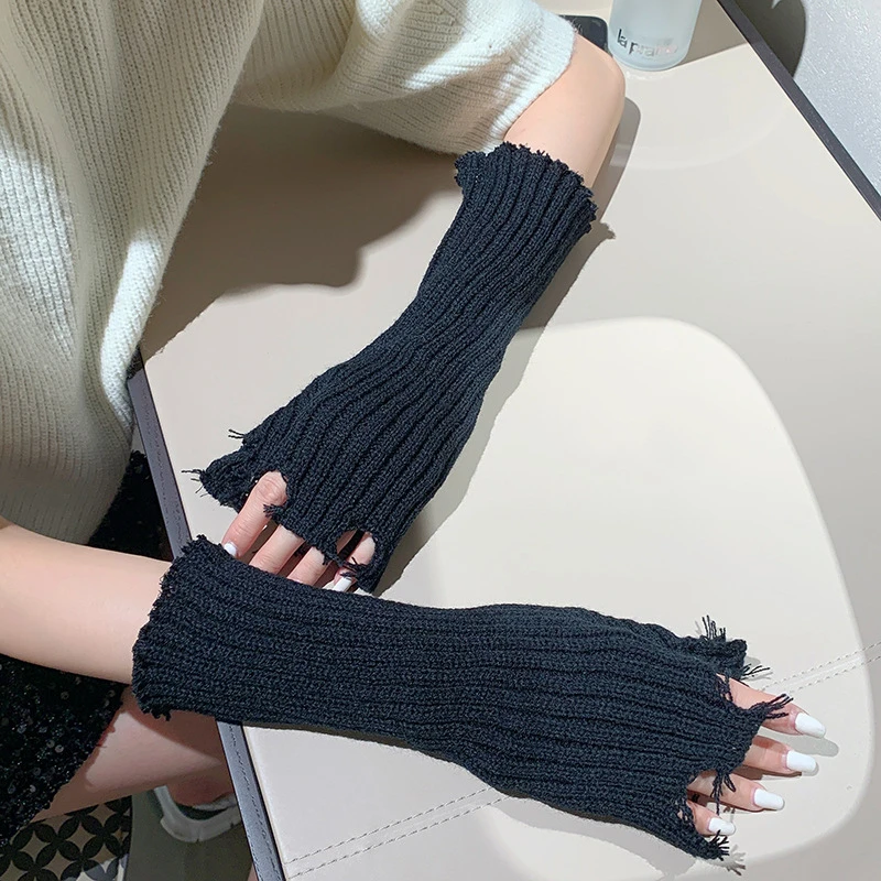 Nails Salon Decorations Pictures Personalized Knitting Trend Gloves Handheld Nail Show Display Accessories Warm Arm Sleeves 3
