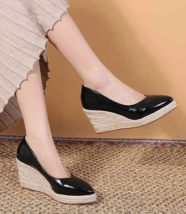 LIHUAMAO-웨지 신발, 여성 펌프스, 뾰족한 발가락, 하이힐, 플랫폼, espadrilles 신발, 레이디, 싱글백, 공주와 동일