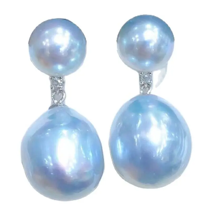 

jewelry AAA Natural Baroque Authentic Akoya Pearl Earrings 925 silver