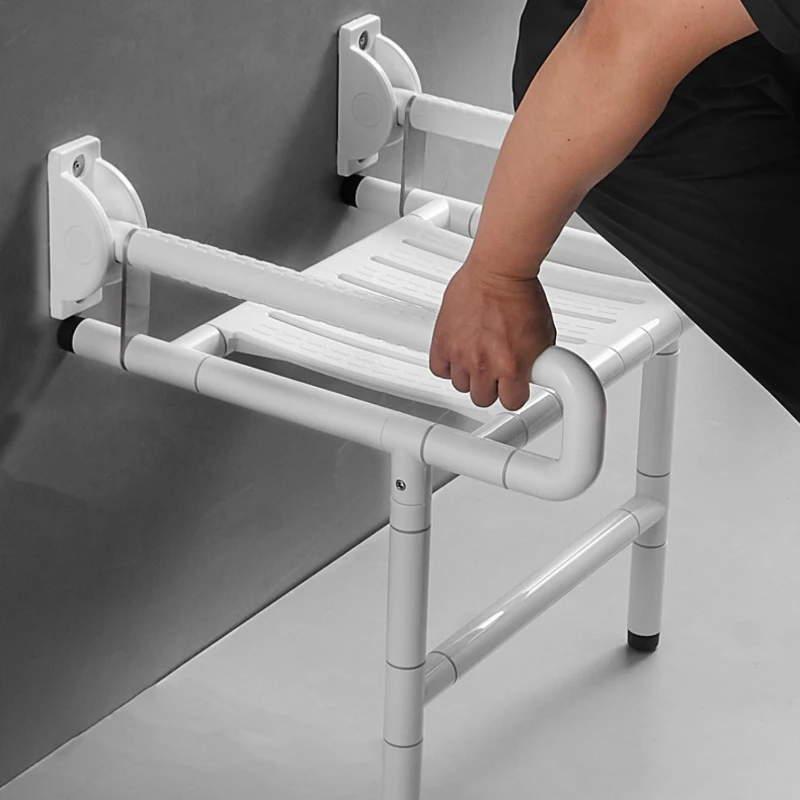 Folding Shower Bathroom Stool Quality Balance Wall Mounted Shower Chair Metal Small Metal Tamburete Ducha Bathroom Furniture 2