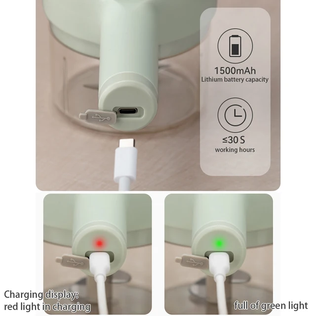 Elektromos Zöldségvágó Szett Kézi Fokhagymás Szeletelő Mini Vezeték Nélküli Zöldségek Chopper Hordozható C Típusú Újratölthető Ételek Mincer - Image 3