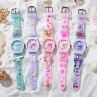 Sanrio Cinnamoroll Children Wrist Watch Kuromi Hello Kitty My Melody Kawaii Waterproof Silica Gel Chronograph Watch Student Gift