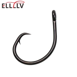 Ellllv 4# - 10/0 Short Shank Wide Gap Inline Circle Hook Saltwater Fishing Heavy Bait Hooks Bass Catfish Walleyes Snapper Marlin