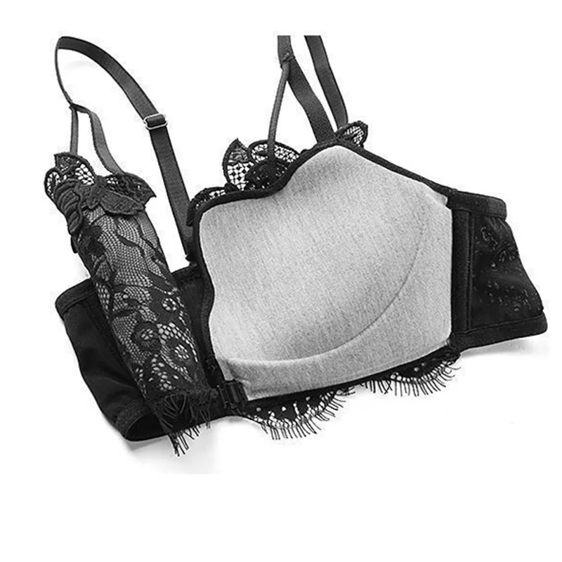 Purple Front Closure Bras for Women Butterfly Comfortable Soft Push Up Sexy Bra Lingerie Lace Bralette Mujer Brassieres Langerie