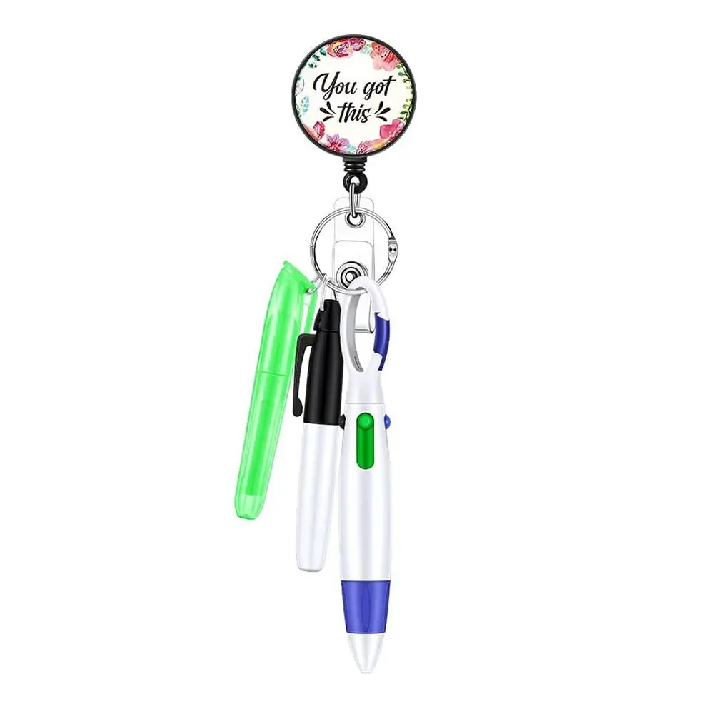 휴대용 간호사 펜 팩 패션 개폐식 키체인, 간호사 배지 클립 랜야드, 간호사 배지 세트