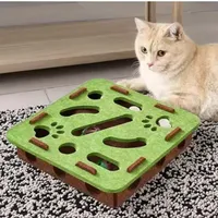 Pet Cat Puzzle Maze Holes Toys Felt Box With Bell Ball Kitten Playing Toys Interactive Funny Cat Supplies 6