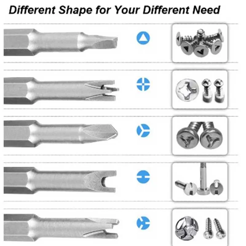 Precision Y U Shaped Triangle Screwdriver Magnetic Bit 1/4in Inner Cross Three Points Screw Driver Security Tip For Power Drill