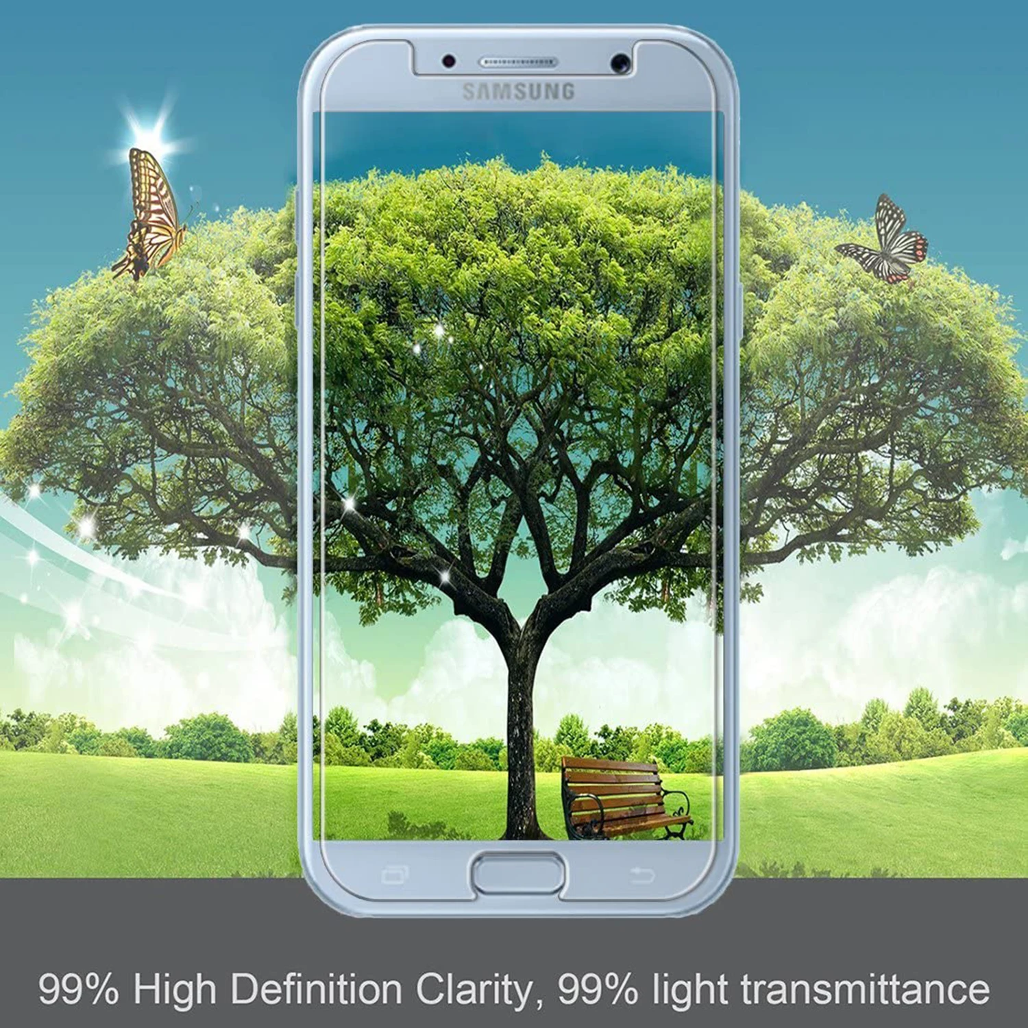 2/4 قطعة الزجاج المقسى لسامسونج غالاكسي A5 2017 J3...