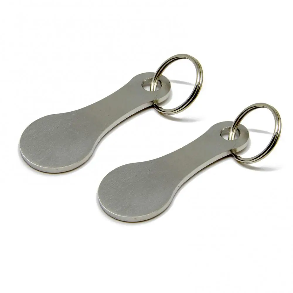 2 Pcs Shopping Cart Tokens Metal Key Ring Aluminum Alloy Keychain Hook Shopping Cart Chip Opener Solver Supermarket Trolley Key 4
