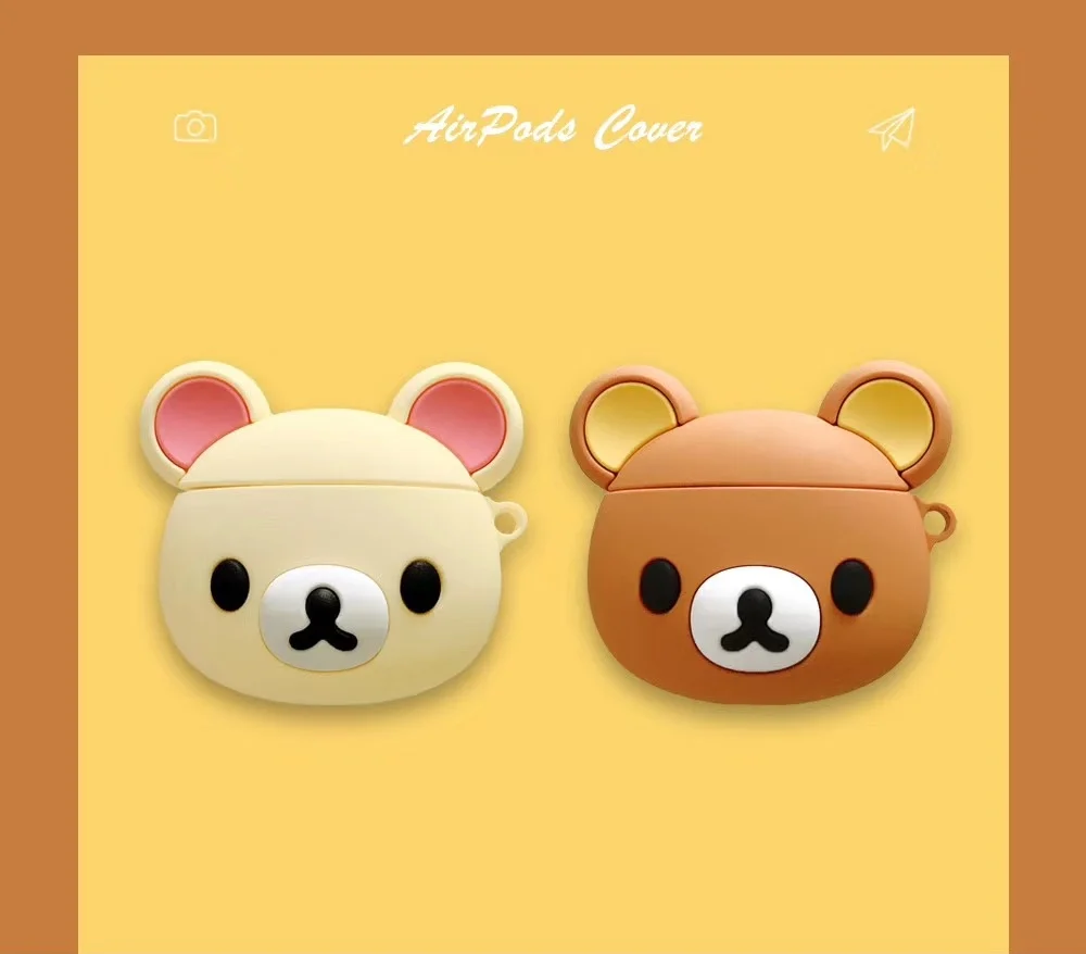 Adorable 3D Cartoon Bear Soft Silicone Earphone Case Cover
