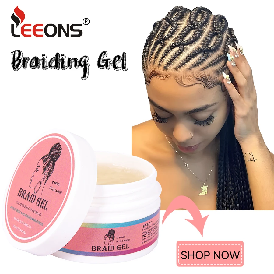 

Блестящий гель для кос Leeons, экстремальная фиксация, сглаживающий гель для тамперов, Frizz, легко использовать для кос/застежек/точек/кукурузных рядов, без шелушений