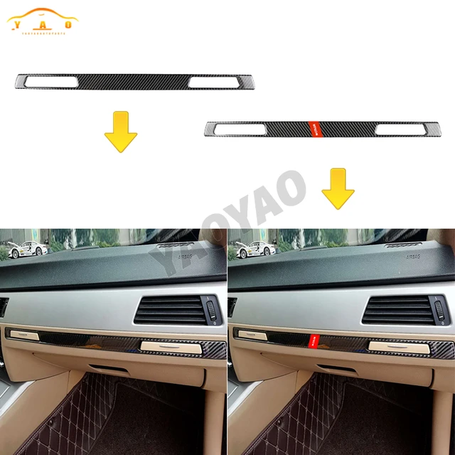 For BMW 3 Series E90 2006-2008 Carbon Fiber Air Conditioner Outlet Center  Copilot Dashboard Trim Cover Instrument Decorate Decal - AliExpress