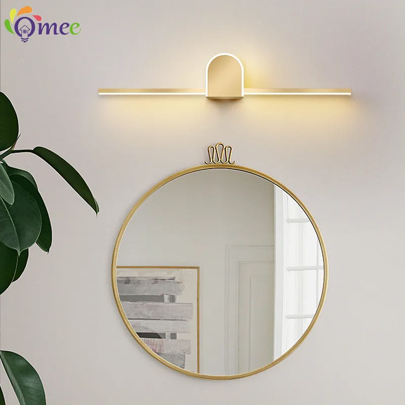 Modern Wall Hanging Led Wall Lamp Golden Mekup Lighting Bathroom Lights Household Lamps Large L 80 60 40cm Mirror Front Light