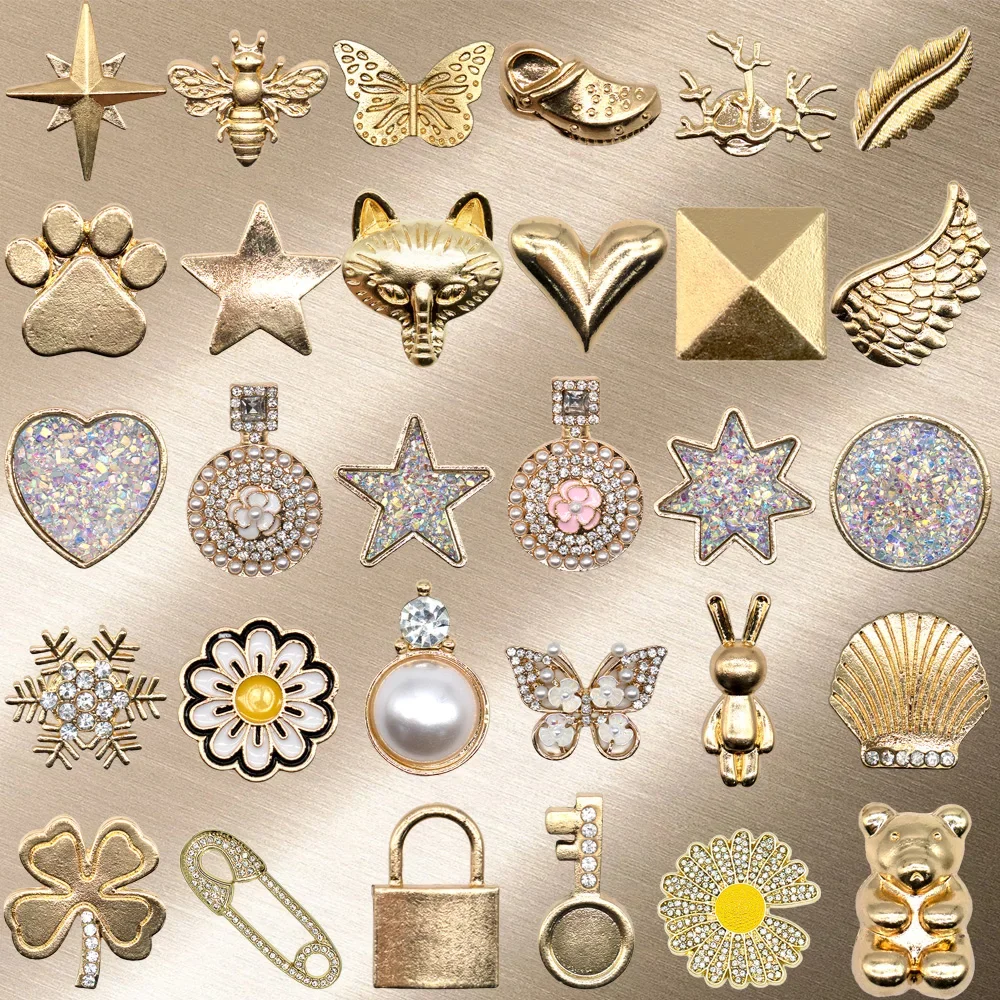 Set De 16 Anillos Para Bufandas Y Clips - Hebillas Metálicas Con Piedras Brillantes, Doradas Y Plateadas