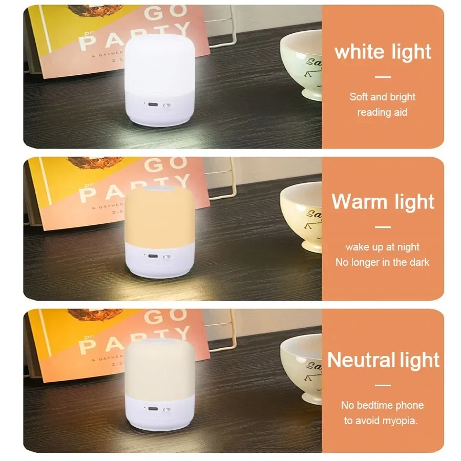 Touch Camping Lantern Three Kinds of Light Touch Adjustment Soft Light Irradiation Rechargeable Outdoor Emergency