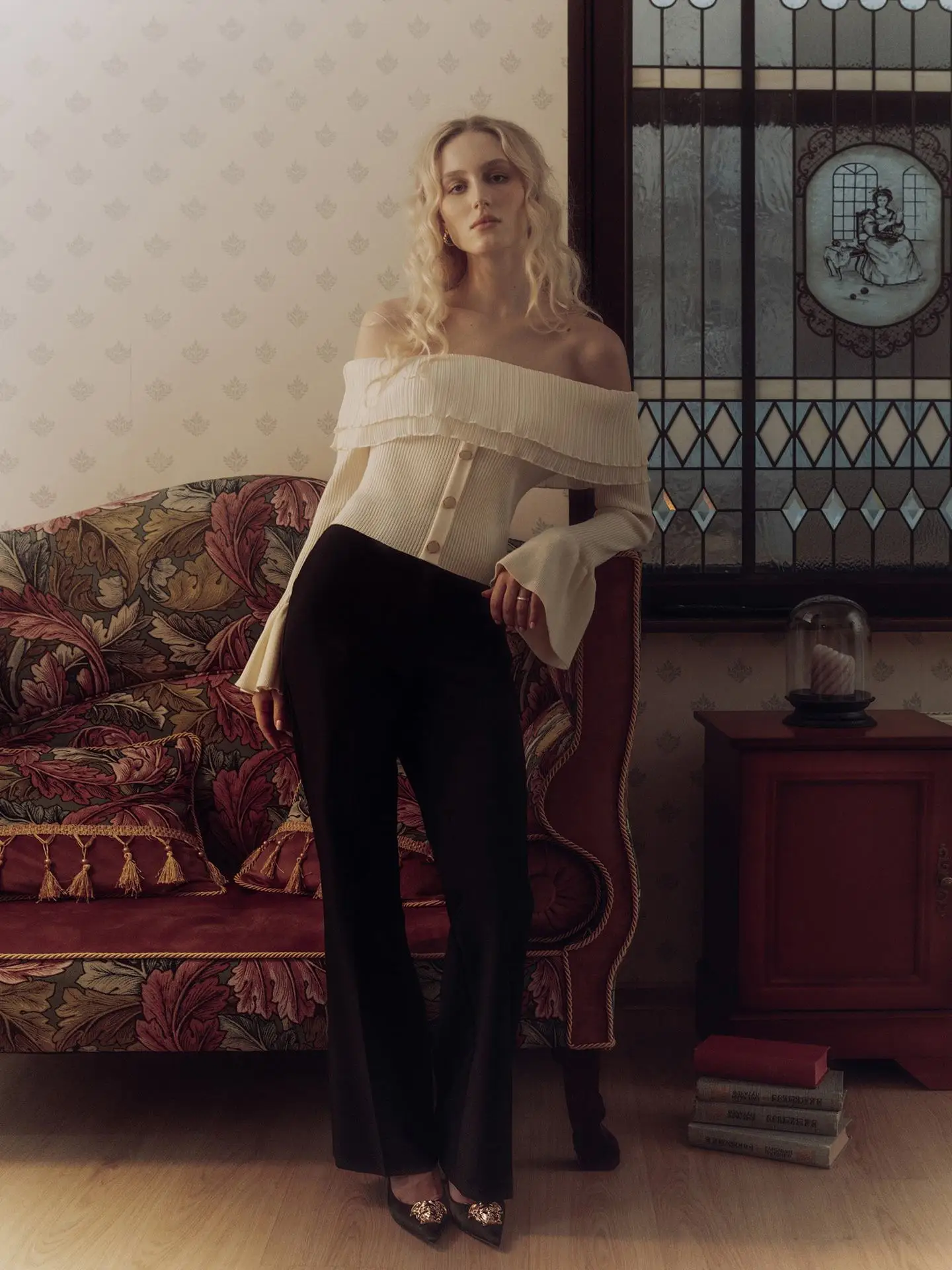 Knit Backless Sweater Pullover Female Patchwork Ribbed Off-Shoulder Slim Fashion Y2k Autumn Top Women's Knitwear Pullover