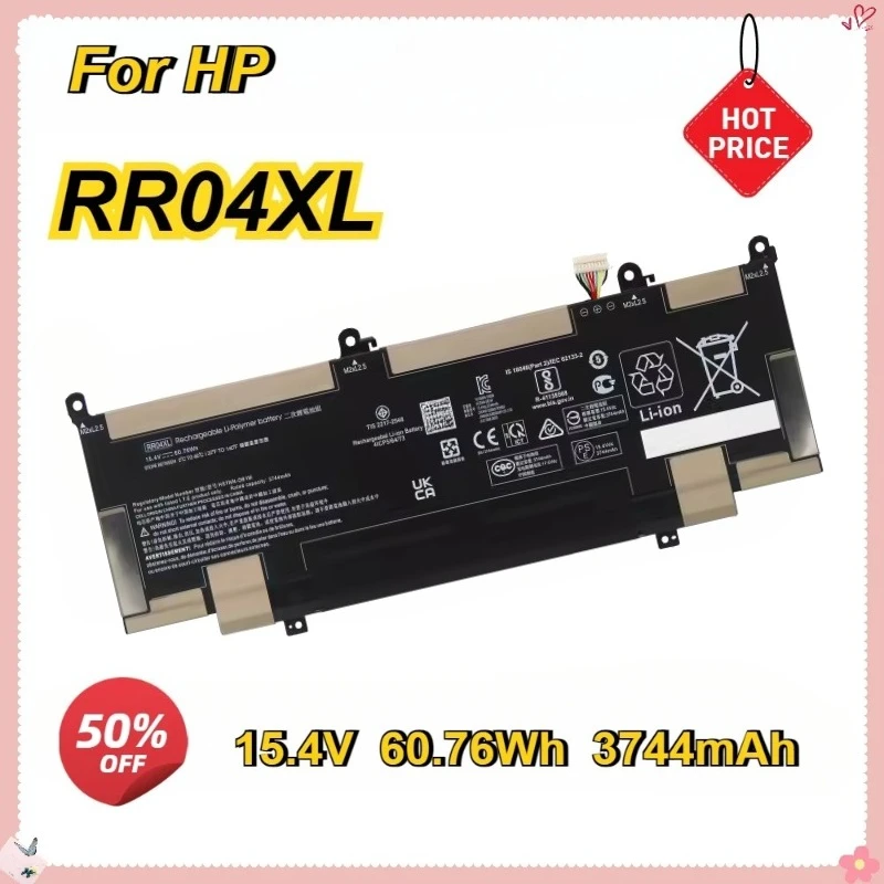 New RR04XL Laptop Battery for HP Spectre X360 13-AW AW0001TU AW0021NG HSTNN-DB9K OB1M L60213-2C1 L60373-005 14-CE 15.4V 60.76Wh