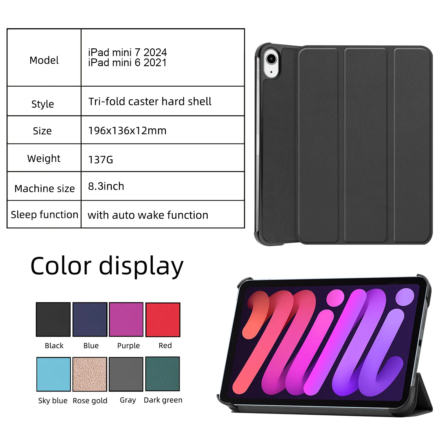 Für iPad Mini 7 Hülle Mini 7 Leder 8,3 Zoll – Detail 1