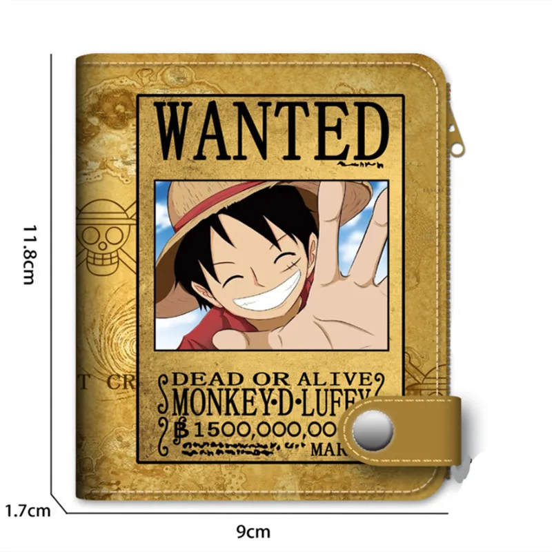 One Piece Anime Figure Wallet - Luffy, Zoro, Ace - Skeleton Pattern PU Cartoon Kawaii Wallet Card Holder