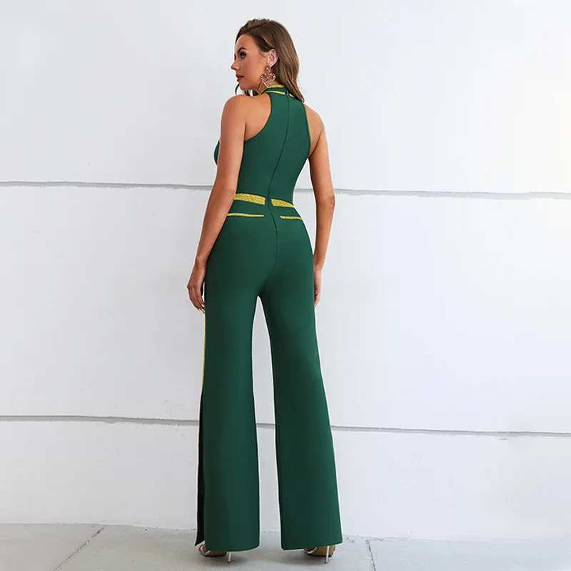 Rocwickline Summer&Autumn Women's Niche Party Bride's Wed-ding Jumpsuits Banquet Bridesmaid Sexy Celebrities Vintage Jumpsuits