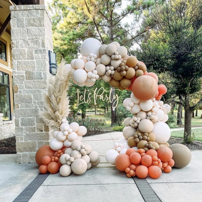 

240pcs Doubled Cream Peach Balloons Arch Garland Kit Matte Coral Birthday Ballon Decorations Wedding Baby Shower Party Backdrop