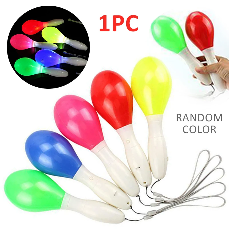 

LED Maracas Multi Colors Light Lamp Flashing Color LED Light Up Maracas Neon Sensory Shaking Toys Percussion Musical Instrument