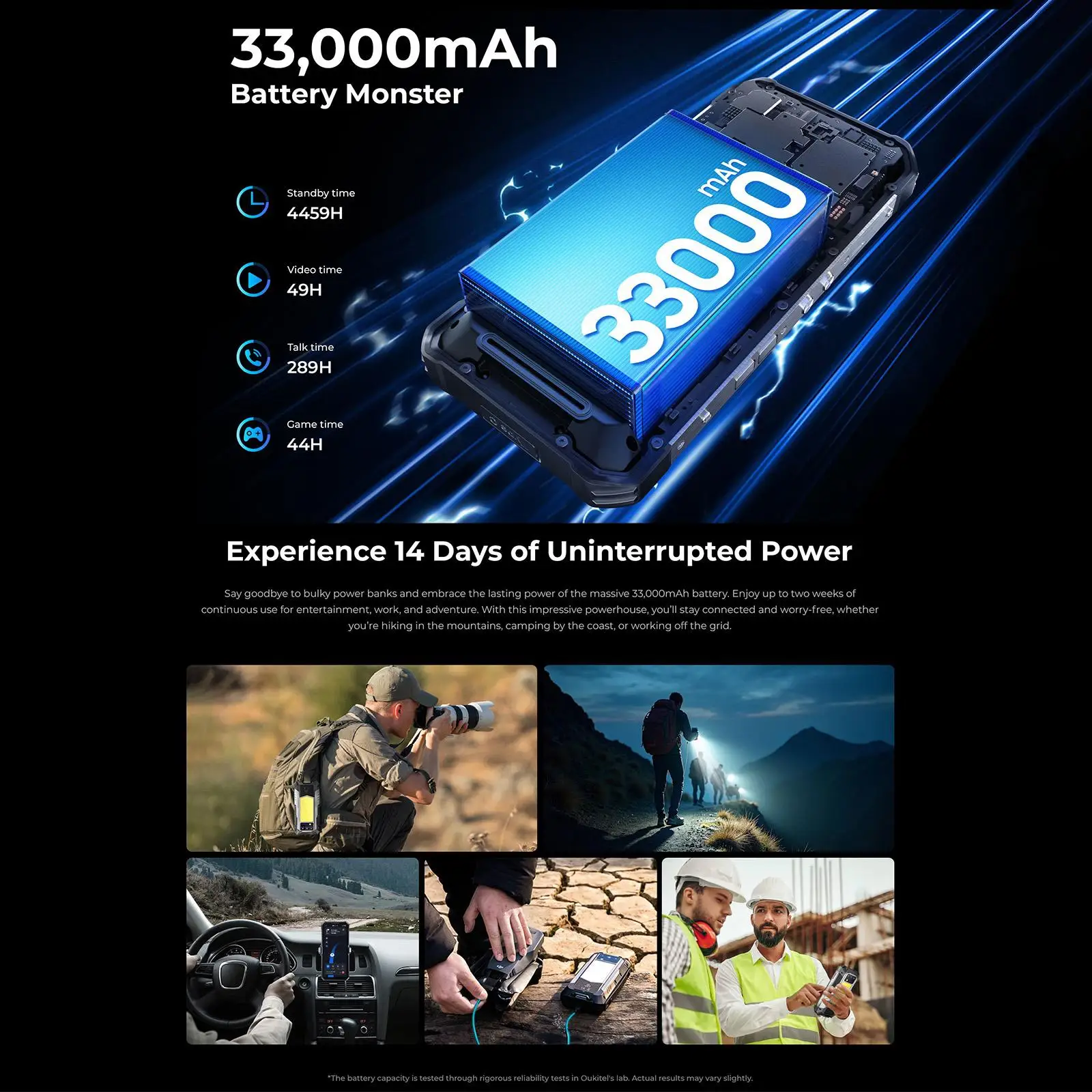 Oukitel WP100 Laser Rangefinder Rugged Phone 12GB+512GB 6.8'' Android 14 33000mAh 200MP Dimensity 7300 lighting 5G Smartphone