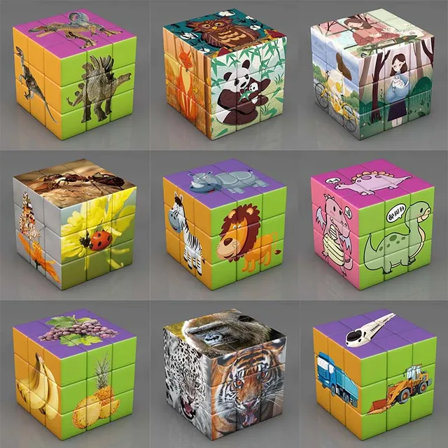 3x3x3 3D Speed Magic Cube Fingerprinting For Animal Cube High Quality Rotation Cube Grow the Intellect Games Toys For Kids 1