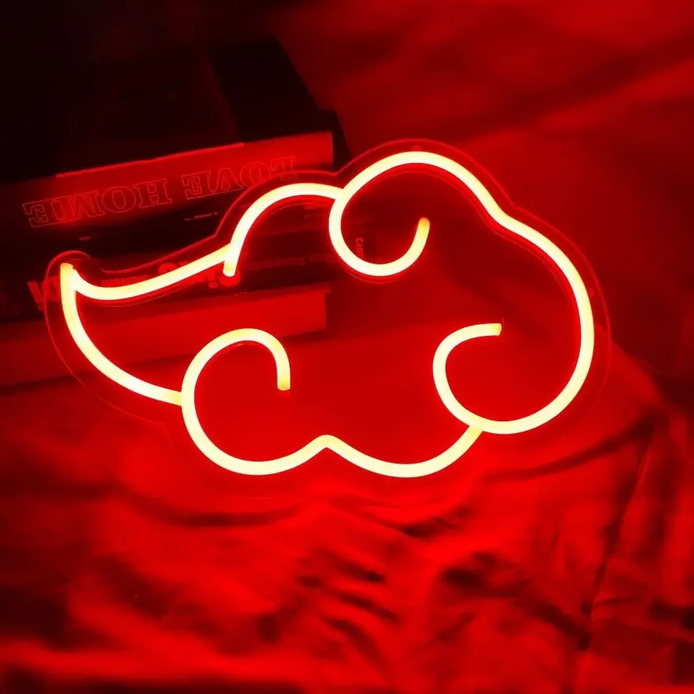 

Custom Neon Sign Akatsuki Cloud Logo Anime LED Light Wall Decor Home Bedroom Gaming Room Decoration Creative Gift