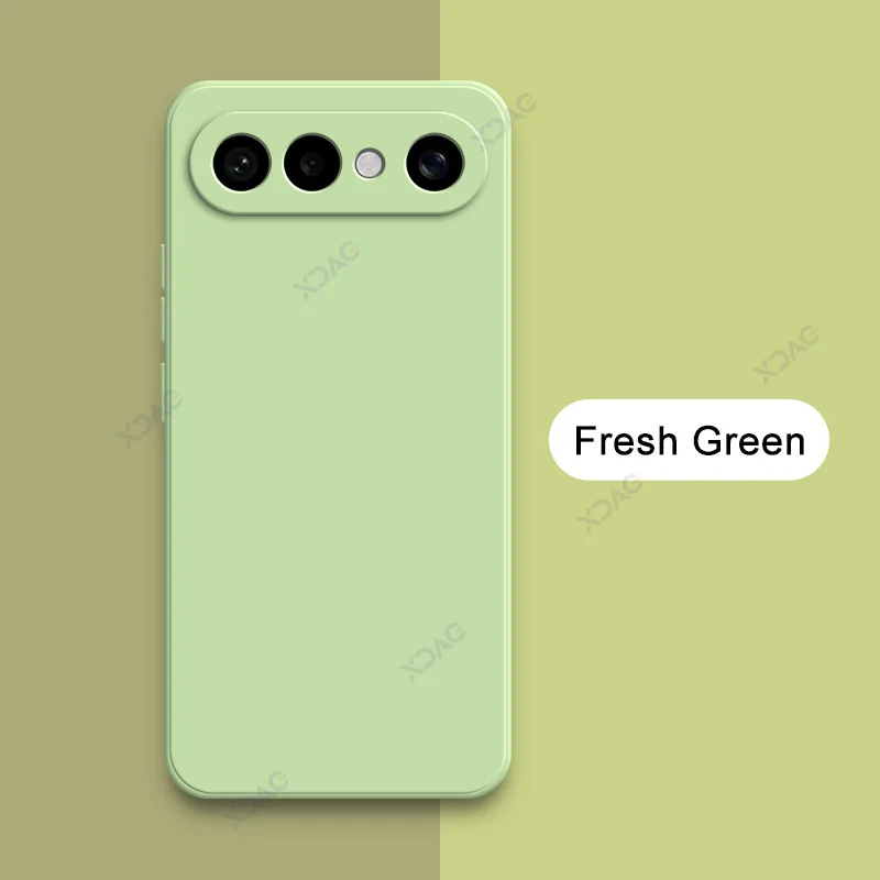 Luxury Square Liquid Silicone Shockproof Phone Case with Soft Lens Protection