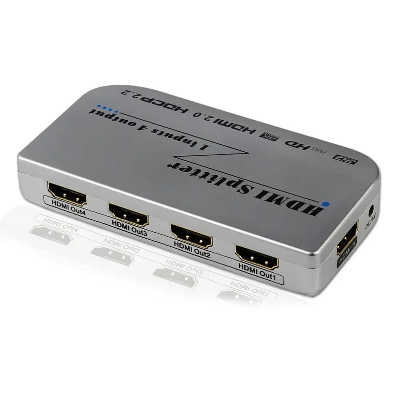 Répartiteur HDMI 2.0 1 entrée 4 sorties pour PS4, 4K, 3D, 4K, 1tage, distributeur vidéo, adaptateur d'affichage, convertisseur, ordinateur portable, PC, moniteur TV