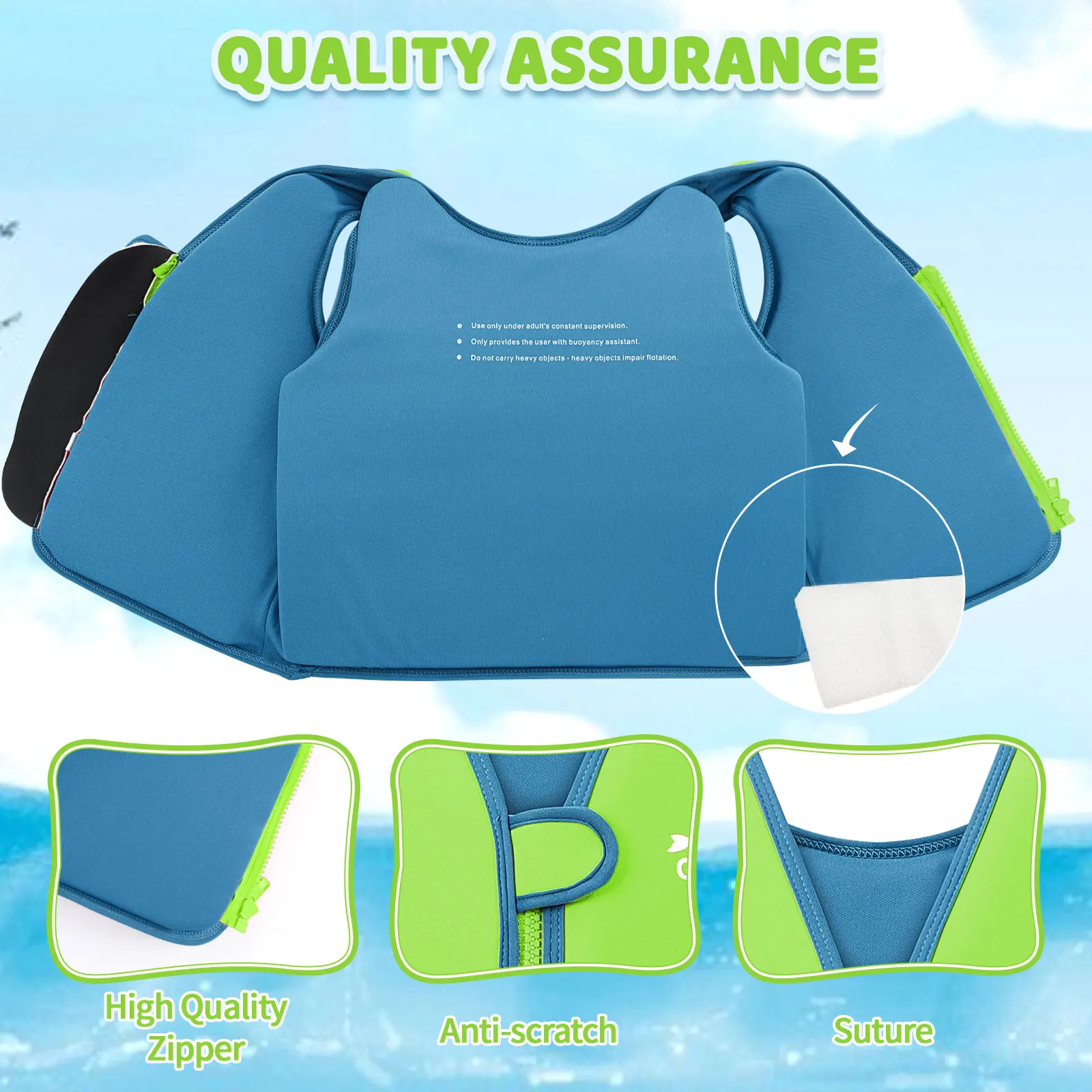 Children's Swim Vest Kids Floatation Swim Jackets Water Sports Swimming Practice Fishing Boating Surfing For Boys and Girls life jacket