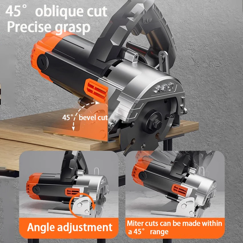 Electric Saw Electric Circular Saw Electric Circular Saw Multifunctional Cutting Machine Woodworking 1200W Portable Electric Saw Household Marble Machine EU Plug