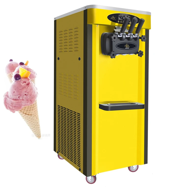 

Commercial Ice-cream Making Machine Three Flavors Sweet Cone Vertical Stainless Steel Good Taste Ice Cream Machine