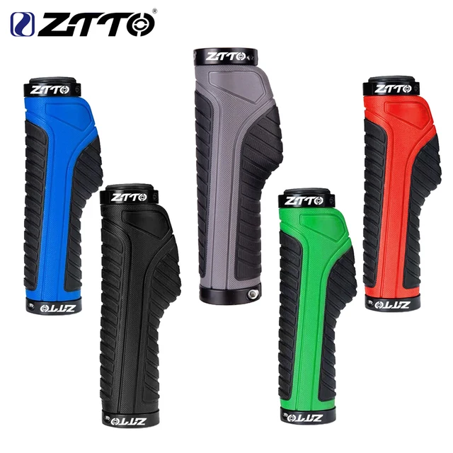 ZTTO Cycling Ergonomics Handle Grip Lockable Anti-slip Grips With Plugs MTB Bike Handle Bar Grips AG-42 Alloy+Rubber 1
