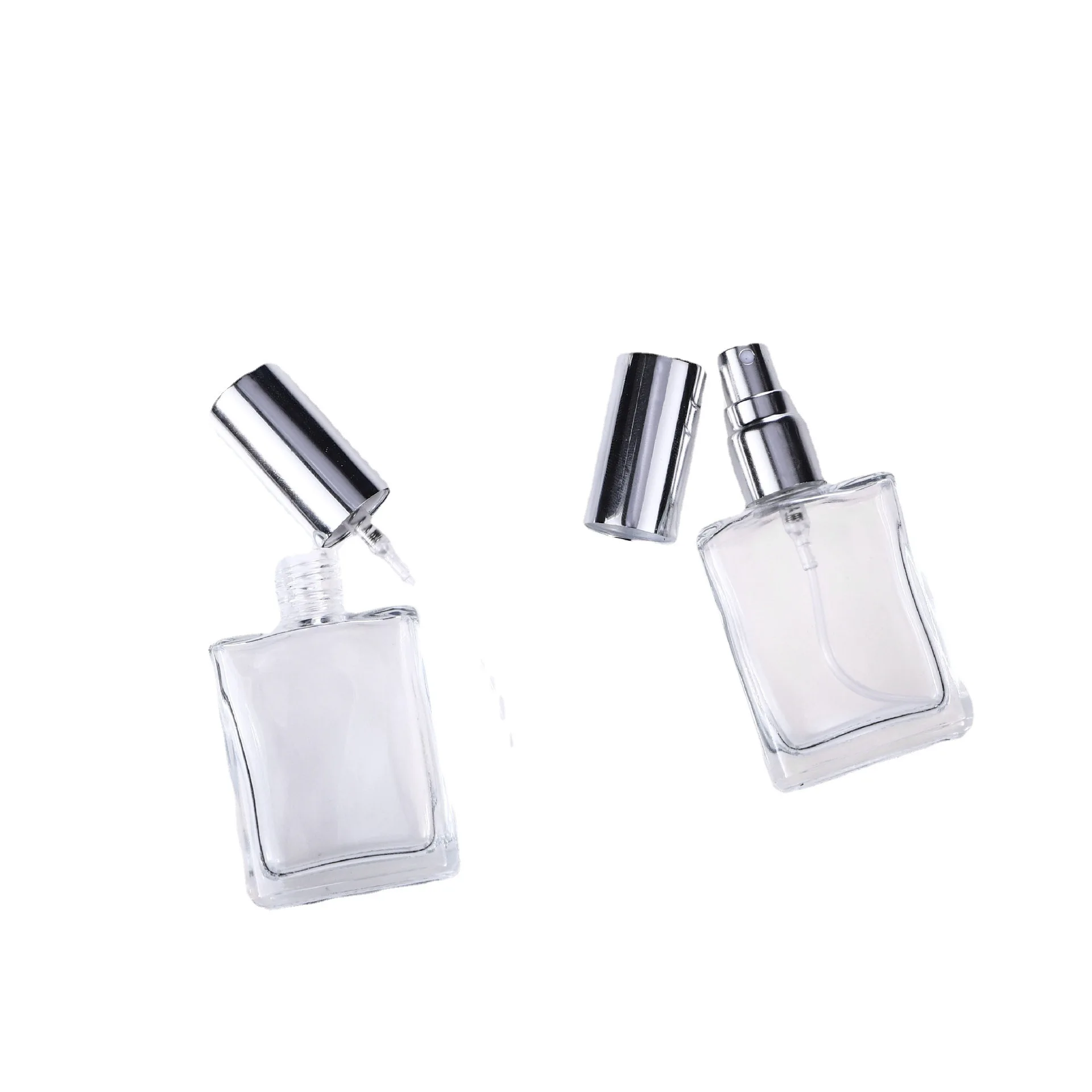 Wholesale 100PCS 15ml Refillable Empty Perfume Spray Bottle | Portable Square Transparent Glass Fine Mist Bottle 5