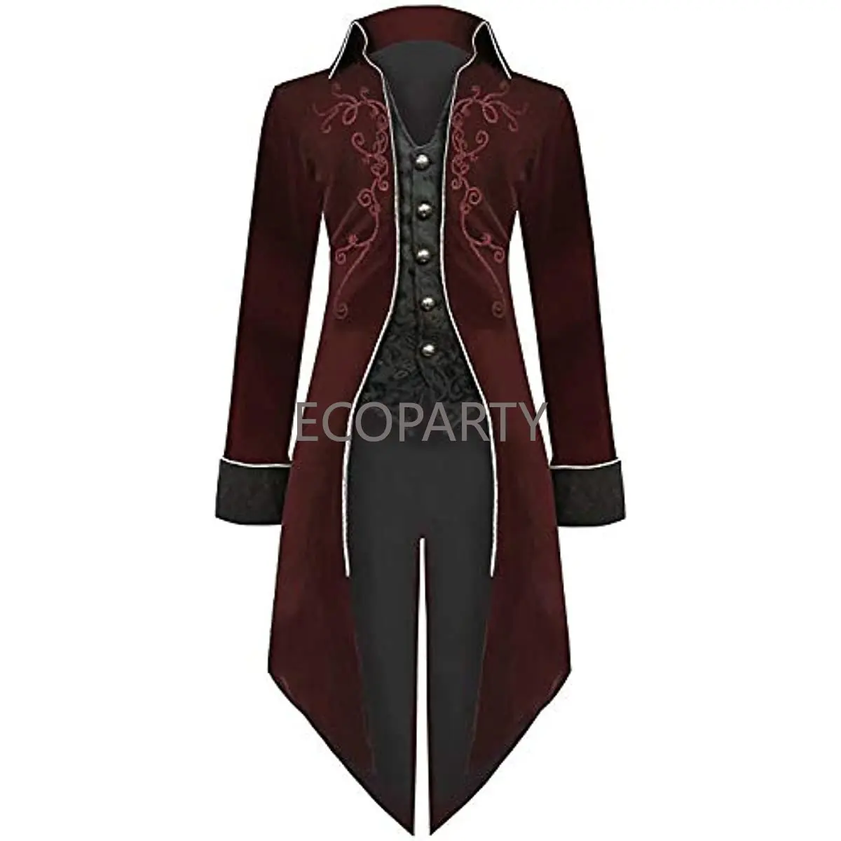 

Medieval Steampunk Tailcoat Halloween Costumes for Men Renaissance Pirate Vampire Gothic Jackets Vintage Warlock Frock Coat