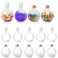 Round Glass Spherical Bottles, "Potion Bottles" w/ Corks (8.8-Ounce) Large Bottles for Costume Props, Decor & DIY Crafts 1